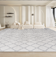 Alfombra Moderna Simple con Patrón Geométrico de 200*290cm (6.6*9.5 pies), Antideslizante, Resistente al Desgaste, Cuadrada, de Gran Área, Cobertura Completa para Sala de Estar