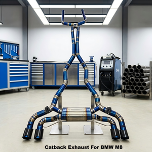 ระบบท่อไอเสียไทเทเนียม Vortex Performance สำหรับ BMW M8 พร้อมวาล์วอิเล็กทรอนิกส์สีน้ำเงิน แบบ Catback Tuning Muffler อะไหล่รถยนต์ - Product Image 1