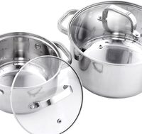 Ensemble de casseroles modernes en acier inoxydable à usage domestique avec thermomètre UCC Life Batterie de cuisine à induction avec poignées en métal