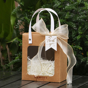 Boîte cadeau personnalisée de luxe en papier kraft, réutilisable, avec éponge, écologique, emballage élégant pour mariages, anniversaires, personnalisable - Product Image 3