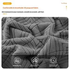 Housse de chaise moderne simple et universelle, élastique quatre saisons, résistante à l'usure, anti-poussière, en polyester pour accoudoir. - Product Image 4