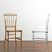 Muebles modernos De plástico transparente para Hotel, sillas De boda para novia y novio, venta al por mayor