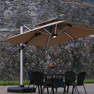 Sombrilla de Jardín con Luces LED Solares, Impermeable, para Exteriores, Comercial, Tipo Cantilever, MZUC002, Parasol con Energía Solar - Product Image 1