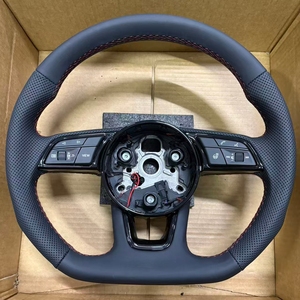 Volant sport <span class=keywords><strong>S</strong></span>-<span class=keywords><strong>Line</strong></span> à fond plat en cuir pour <span class=keywords><strong>Audi</strong></span> B9 R8 A6 C7 <span class=keywords><strong>A3</strong></span> A4 B8 B9 S5 A5 Q3 Q5 RS3 RS7 A6 A7 A8 Q7 - Product Image 2