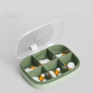 Mini dispensador portátil de pílulas, caixa portátil de comprimidos
