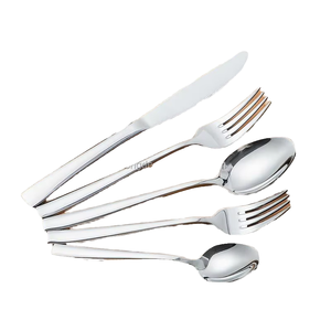 Juego de Cubiertos de Acero Inoxidable de Lujo de 4 Piezas, Cubertería Elegante Plateada, Cuchillo, Tenedor, Cuchara, Vajilla Clásica con Pulido Espejo para Fiestas - Product Image 4