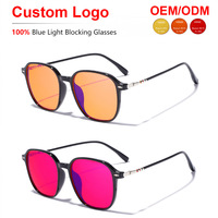 Gafas Sunray Round TR con montura completa, lentes tintadas, acento plateado en el borde interior, patillas delgadas, unisex, OEM, con bloqueo de luz azul