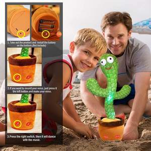 Juguetes de cactus bailando repetir canciones en inglés juguetes de cactus de peluche juguete de peluche de cactus parlante con luz LED para niños - Product Image 5