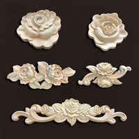 Apliques de Madera Tallada, Adornos Decorativos para Muebles, Rosetones Decorativos de Madera Tallada sin Pintar para Decoración del Hogar