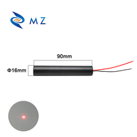 Module de diode laser à point rouge de qualité industrielle, à faible consommation d'énergie, compact, D16mm, 650nm, 1mW, classe 2, lentille en verre de haute qualité, vente chaude