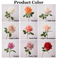 Vente en gros de fleurs artificielles de haute qualité au toucher réel, roses en latex blanc et rose poudré, centres de table pour mariage et décoration de la maison