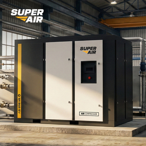 เครื่องอัดอากาศแบบสกรูพกพา Super Air 7.5KW/10HP PM VSD 220V 380V เสียงเบา พร้อมเครื่องทำลมแห้ง สำหรับร้านซ่อมรถยนต์และอุปกรณ์โรงรถ - Product Image 1