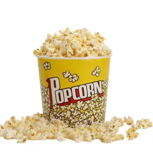 Tazza di carta pieghevole progettata su misura impermeabile e a prova di olio per Popcorn o pollo fritto tazza/secchio usa e getta per Popcorn