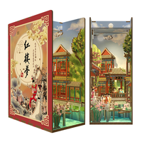 Tonecheer Dream of Red Mansions, kit de maison de poupée miniature 3D à construire soi-même avec éclairage LED, idéal pour les boutiques de papeterie et les cadeaux