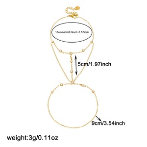Bracelet pour femme en acier inoxydable serti de plusieurs diamants et de zircons, chaînes de doigts pour cadeau - Product Image 5