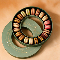 Boîte cadeau en chocolat circulaire creuse de qualité alimentaire, emballage personnalisé pour macarons de Noël, boîtes à donuts, desserts, biscuits avec séparateurs