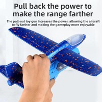 Pistolet lanceur d'avion en mousse lumineux style influenceur Douyin, planeur à élastique, jouet de rue pour garçons de 14 ans