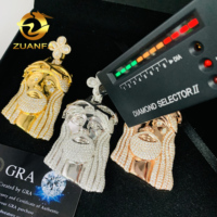 Liontin Yesus Solid Moissanite Baru, Perhiasan Iced Out, Perhiasan Rapper, Liontin Yesus Custom Moissanite