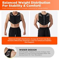 Gilet lesté tactique en nylon écologique 10LB/15LB/20LB avec sacs de sable amovibles pour l'entraînement de force, la course et le fitness