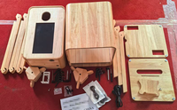 Support d'imprimante pour photomaton iPad 12,9 pouces en chêne avec support DSLR, idéal pour événements vintage, livré avec une mallette de transport protectrice