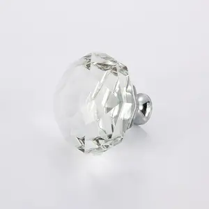 Wholesale Decorative 55*51mm Zinc Alloy Crystal Diamond Glass Door Knob