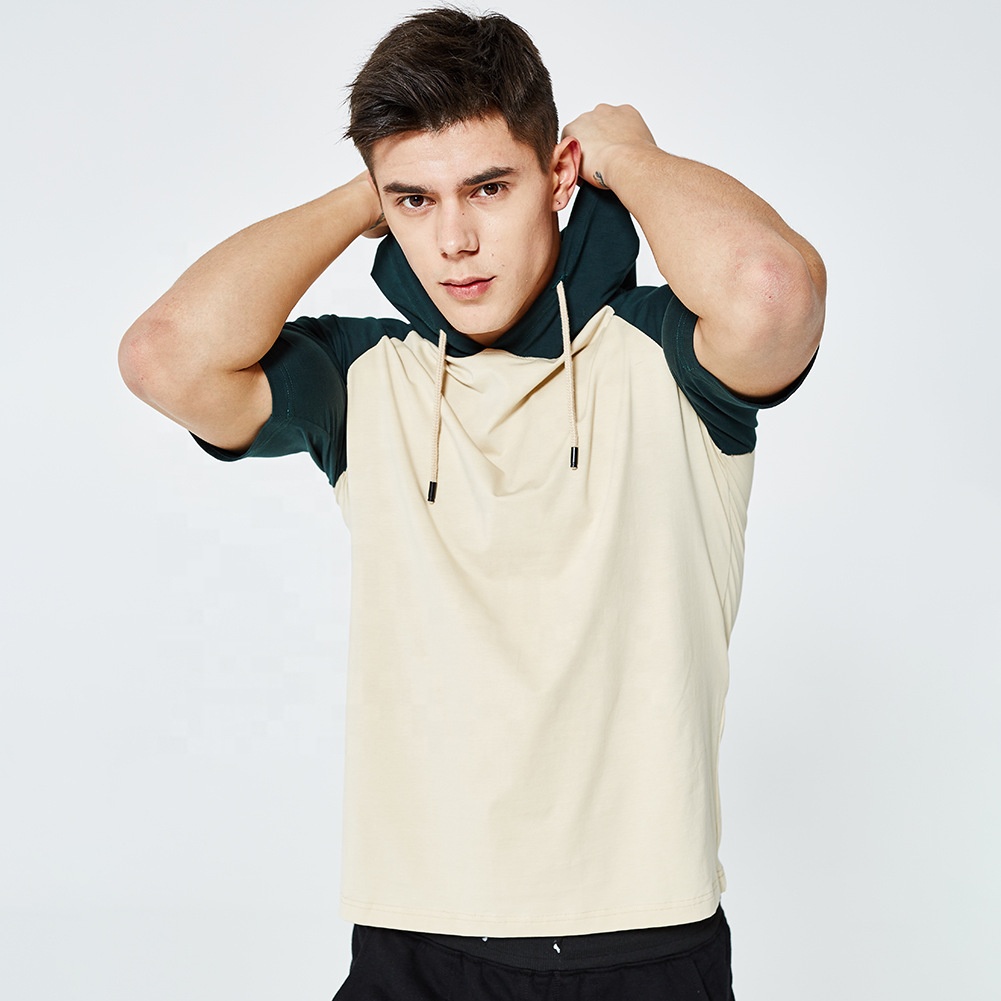 OEM Summer Oversize Men Short Sleeve T Shirt Men's Blouse Pullover Hip Hop Tee Tops Patchwork T Shirt Hoodie Mens