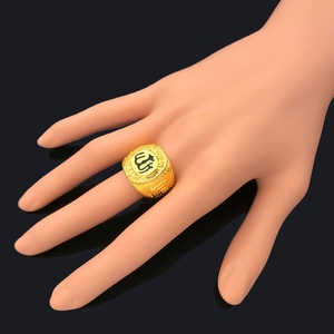 Anillos de aleación de oro de 18k para hombres, joyería religiosa musulmana, HIPHOP, Islam, árabe, Alah, compromiso - Product Image 3
