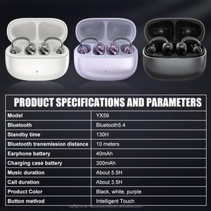 אופנה חדשה רעש enc להפחית קליפ האוזן bluetotheetones משחק ספורט אוזניות אלחוטיות פתוחות קליפ-על אוזניות אוזניות אודם - Product Image 3