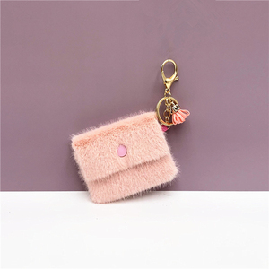 QYS Mini monedero llavero bolsa para llaves en colores pastel bolsa de almacenamiento para cables lindo billetera colgante - Product Image 3