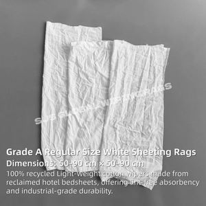Trapos de Limpieza Industriales Marinos de Algodón, Bajo Contenido de Pelusa, Blancos, 25lbs 50lbs, para Limpieza - Product Image 2