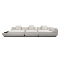 Minimalistisches Luxus-Modulsofa Weißes Stoff-Wohnzimmersofa Italienischer Stil Maßgefertigtes Sofa-Set
