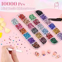 Matériaux de Bricolage : Pierres AB de 3mm à Fond Plat pour Décorations d'Ongles, Strass pour Peinture et Dotting