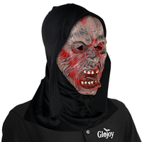 Masque d'horreur en caoutchouc visage de fantôme sanglant effrayant, accessoires de cosplay pour fête costumée d'Halloween, coiffe effrayante personnalisable