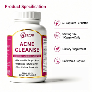 แคปซูลเสริมอาหารบำรุงผิว<span class=keywords><strong>ลด</strong></span><span class=keywords><strong>สิว</strong></span>และทำความสะอาดผิว แบรนด์ส่วนตัว OEM/ODM, แคปซูลไนอะซินาไมด์และโปรไบโอติก, ผลิตภัณฑ์เสริมอาหาร - Product Image 3