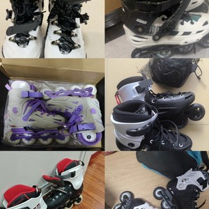 Used Professional Adult Freestyle Single Row Inline Skates Second Hand <strong>Roller</strong> <strong>Blades</strong> for Slalom Skating PU Wheels Soft Comfort - Product Image 2