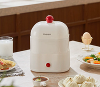 Cuiseur à œufs électrique monocouche, mini-appareil vapeur multifonctionnel et silencieux en plastique pour le petit-déjeuner