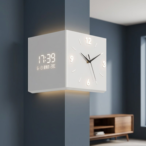 Reloj de Mesa Moderno y Minimalista de Acrílico de Doble Cara para Sala de Estar, Funciona con Batería, Calendario Perpetuo, Interruptor de Inducción - Product Image 2