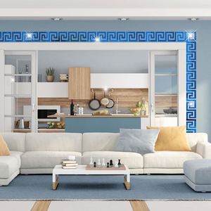 Hot Sell Corner Line Waist Baseboard Wallpaper Skirting Line 3D Ceiling Decor Waist Line Stickers Acrylic <b>Mirror</b> Decoration - Product Image 6