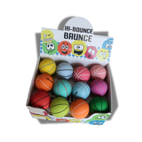 Mini jouet de balle rebondissante creux pour enfants de basket-ball en caoutchouc de 6cm pour le soulagement du Stress avec canal profond