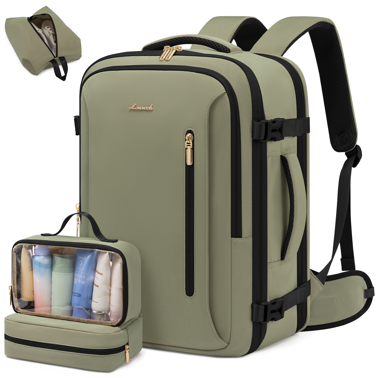 Travel Backpack for Women 40L 50L Carry on Luggage Flight Approved Weekender Bag 17.3 18 Inch Laptop Daypack with 3 Packing Cube