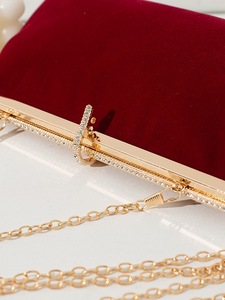 फैशन वर्ग मखमली क्लासिक कैजुअल हैंडहेल्ड बैंक्वेट क्लच बैग के साथ शादी पोशाक चेन महिलाओं के बैग - Product Image 5