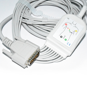Paitent giám sát Tương thích cho edan SE-12 <span class=keywords><strong>ekg</strong></span> Cáp SE-3 15pin 10 chì 4.0 chuối IEC trực tiếp-kết nối <span class=keywords><strong>ekg</strong></span> Cáp - Product Image 4