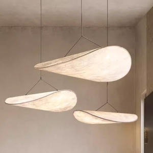 Home Decor Minimalist Design Seide Pendel leuchte Küche Led Hängelampe Indoor Big Fabric Nordic Modern Kronleuchter - Product Image 2