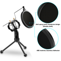 Support antichoc pour microphone avec filtre anti-pop détachable pour l'enregistrement musical, le gaming et la diffusion de podcasts (Modèle PS-3) Fabriqué en Chine