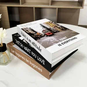 Cajas de libros decorativas de estilo moderno, imágenes personalizadas de SM-JS060, libros de imitación para decoración del hogar