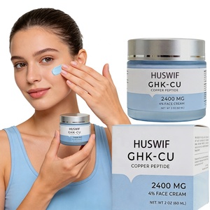 Crème pour le visage au peptide de cuivre GHK-<span class=keywords><strong>Cu</strong></span>, personnalisable avec logo, bleu, anti-rides, réparatrice, éclaircissante, vente en gros, pour le soin du visage - Product Image 1