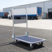 Carretilla de Plataforma Plegable con Superficie Recubierta en Polvo, Capacidad de 150 kg, Carretilla Plana Industrial para Transporte de Mercancías