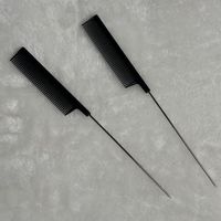 Brosse à queue de rat en acier doré avec logo personnalisé pour coiffure, en plastique, pour tressage, avec boucle en carbone, AWYQYH RTC-B, pour salon de coiffure