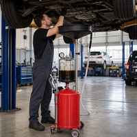 Extracteur d'huile professionnel 80L à commande pneumatique certifié CE avec sondes d'aspiration pour l'entretien d'atelier