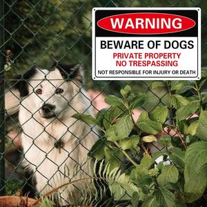 حذار ثقيل 12 بوصة من علامة تحذير الكلب-ألومنيوم متين مع 4 فتحات مسبقة الحفر لحماية الملكية الخاصة - Product Image 5
